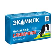 Сливочное масло несоленое Экомилк 82,5% БЗМЖ 180 г