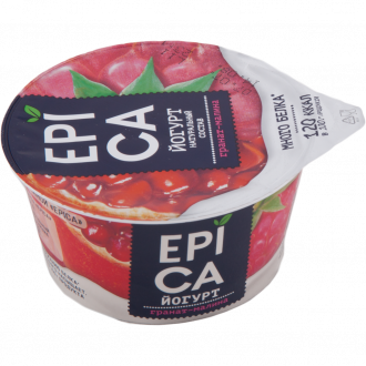 Йогурт EPICA с гранатом и малиной 4,8%, без змж, 130г (Россия, 130 г)