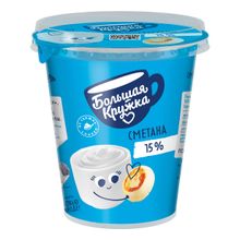 Сметана 15% Большая Кружка БЗМЖ 300 г