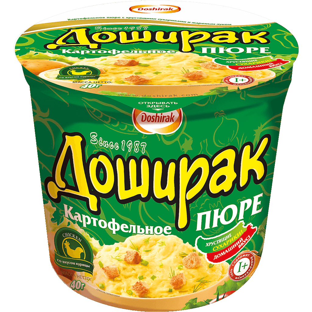 Картофельное пюре DOSHIRAK со вкусом курицы, 40г (Россия, 40 г)