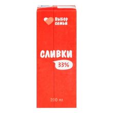 Сливки Выбор Семьи 33% БЗМЖ 500 мл