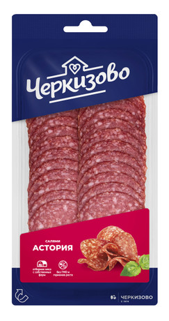 Колбаса сырокопченая ЧЕРКИЗОВО Салями Астория, нарезка, 85г (Россия, 85 г)