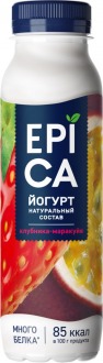 Йогурт питьевой EPICA с клубникой и маракуйей 2,5%, без змж, 260г (Россия, 260 г)