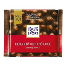 Шоколад Ritter Sport Цельный лесной орех темный 100 г