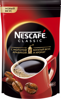 Кофе растворимый с добавлением молотого NESCAFE Classic, 130г (Россия, 130 г)