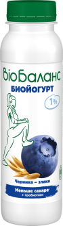 Биойогурт питьевой BIOБАЛАНС Черника, злаки 1%, без змж, 270г (Россия, 270 г)