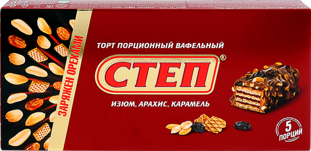 Торт вафельный СТЕП Mix глазированный, 220г (Россия, 220 г)