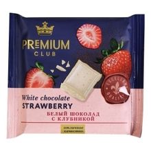 Шоколад Premium Club белый с клубникой 50 г