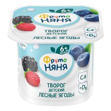 Творог мягкий детский ФрутоНяня лесные ягоды с 6 месяцев 4,2% БЗМЖ 100 г