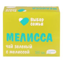 Чай зеленый Выбор Семьи с мелиссой в пакетиках 1,8 г х 100 шт