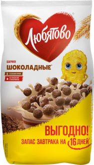 Готовый завтрак ЛЮБЯТОВО Шарики шоколадные, 500г (Россия, 500 г)