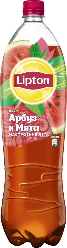 Напиток LIPTON Холодный черный чай со вкусом арбуза и мяты негазированный, 1.5л (Россия, 1.5 L)