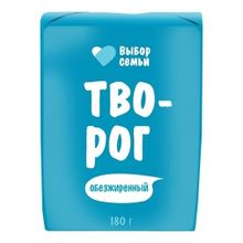 Творог рассыпчатый Выбор Семьи обезжиренный БЗМЖ 180 г