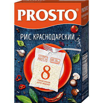 Рис PROSTO Краснодарский 1-й сорт, в пакетиках, 8х62,5г (Россия, 500 г)