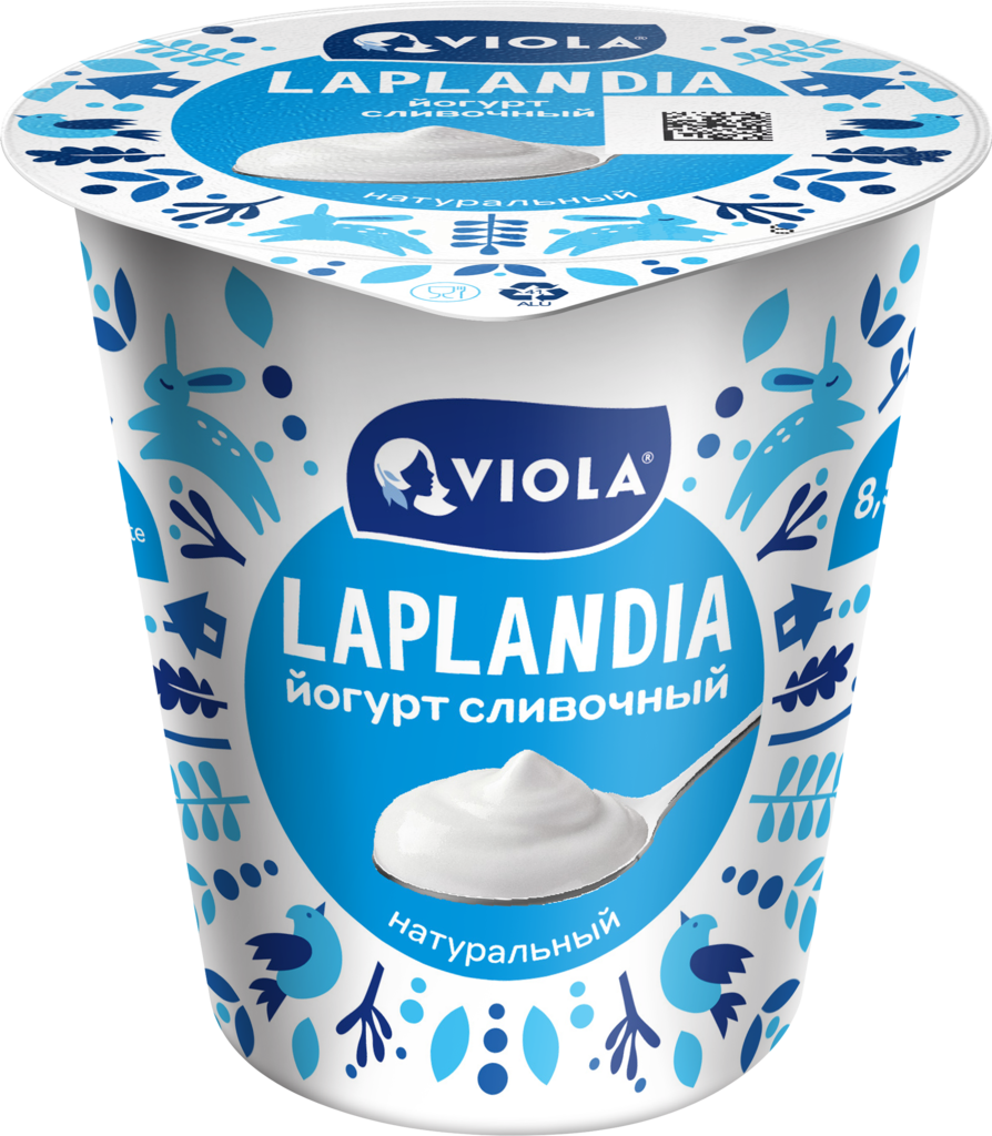 Йогурт LAPLANDIA Сливочный 8,5%, без змж, 260г (Россия, 260 г)
