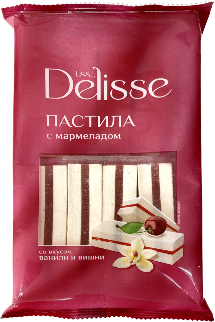 Пастила DELISSE с мармеладом со вкусом ванили и вишни, 255г (Россия, 255 г)