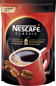Кофе растворимый с добавлением молотого NESCAFE Classic, 190г (Россия, 190 г)