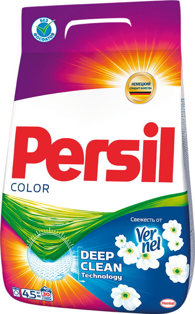 Стиральный порошок для цветного белья PERSIL Color Свежесть от Vernel, автомат, 4,5кг (Россия, 4,5 кг)