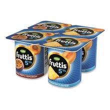 Йогуртный продукт Fruttis персик-маракуйя ананас-дыня 5% БЗМЖ 115 г