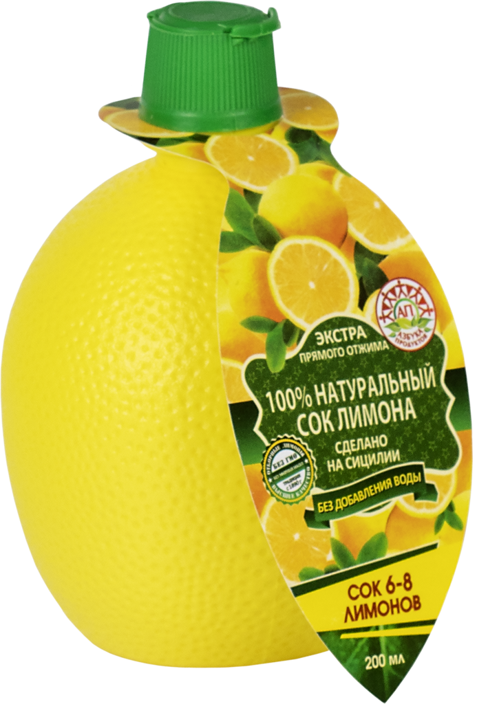 Сок лимона АЗБУКА ПРОДУКТОВ натуральный, 200мл (Италия, 200 мл)