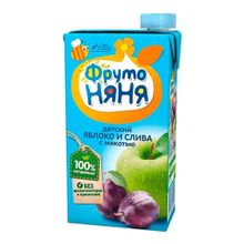 Нектар детский ФрутоНяня яблоко-слива стерилизованный с мякотью с 5 месяцев 200 мл