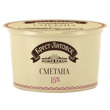 Сметана 15% Брест-Литовск БЗМЖ 180 г