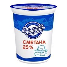Сметана 25% Минская марка БЗМЖ 380 г