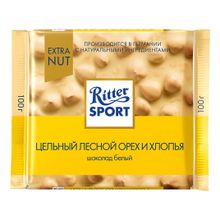 Шоколад Ritter Sport Цельный лесной орех и хлопья белый 100 г