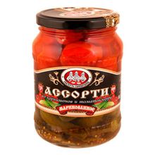 Ассорти из черри томатов и корнишонов Скатерть-Самобранка маринованное 680 г
