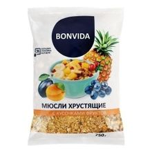 Мюсли Bonvida с кусочками фруктов 750 г